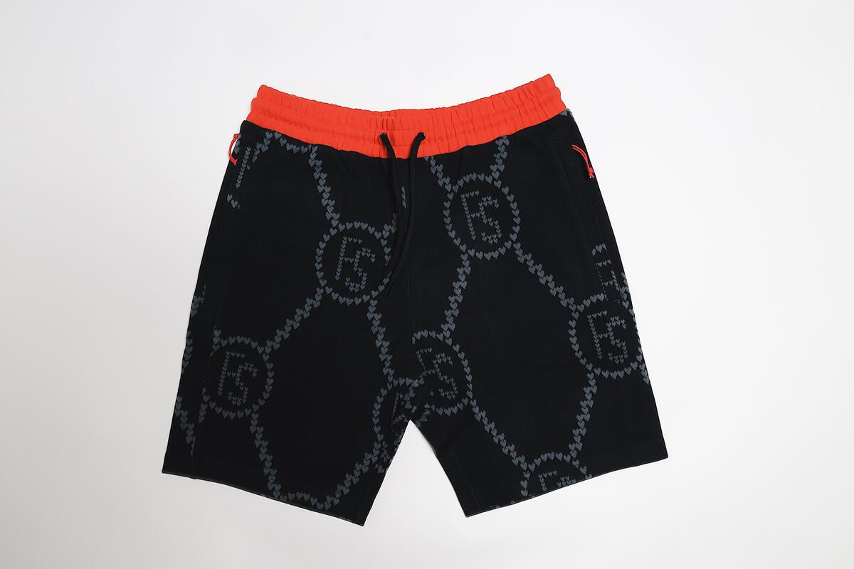 FS Intarsia Hearts Shorts (Black) by Fly Supply Co / Buddify