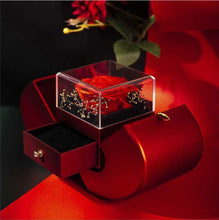 Fashion Jewelry Box Red Apple Christmas Gift Necklace Eternal Rose For Girl Mother's Day Valentine's Day Gifts With Artificial Flower Rose Flower Jewelry Box by fashioncafee.com