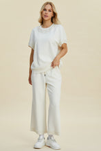Double Take Full Size Pearl Detail Round Neck Top and Pants Set by Trendsi