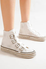 Beast Fashion Multi-Buckle Straps Studded Platform Sneakers by Trendsi