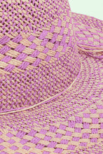 Fame Checkered Straw Weave Sun Hat by Trendsi