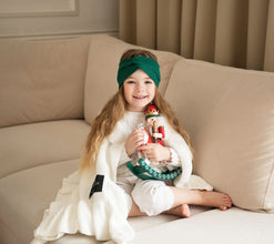 Soft bamboo baby blanket with a frill - Coconut by Lullalove UK / Buddify