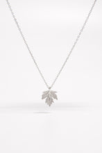 925 Sterling Silver Zircon Maple Leaf Necklace by Trendsi