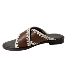 Qianna brown Leather weaved sandal by oobash / Buddify