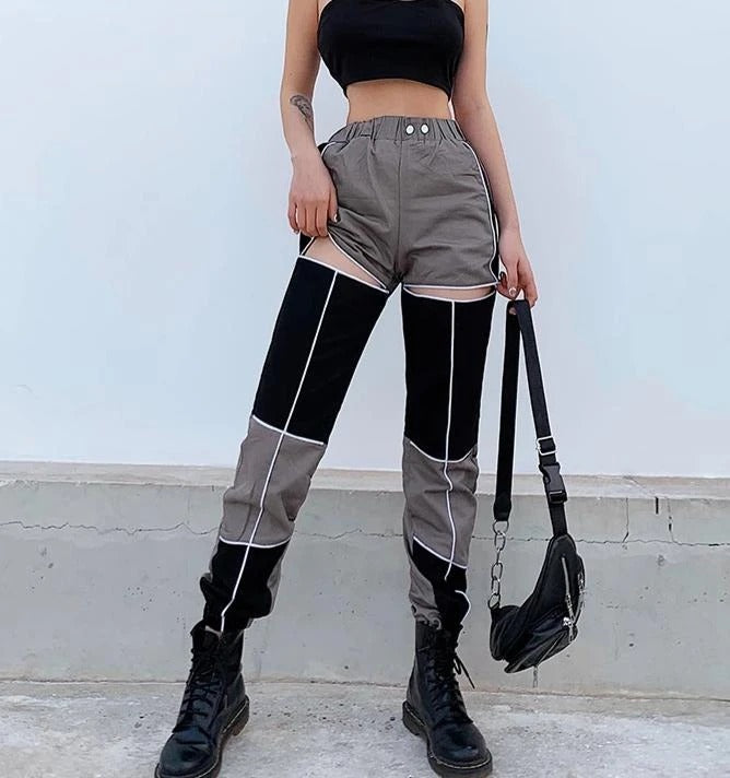 Thigh cutout overalls by fashioncafee.com