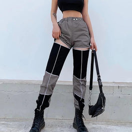 Thigh cutout overalls by fashioncafee.com