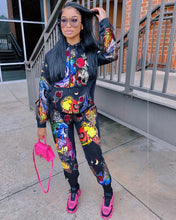 Two-piece sweater with velvet letter print by fashioncafee.com