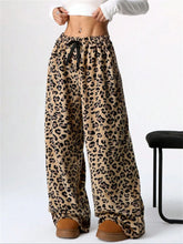 Leopard Wide Leg Plush Pants by Trendsi