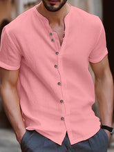 Men's Full Size Button Up Short Sleeve Shirt Plus Size by Trendsi