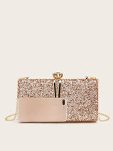 Red Rhinestone Party Clutch Bag For Women With Chain Strap by Shein