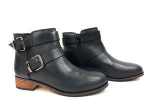 Tillie Black Stacked Bootie by oobash / Buddify