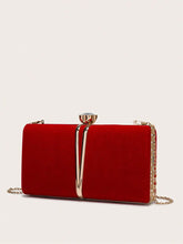 Red Rhinestone Party Clutch Bag For Women With Chain Strap by Shein