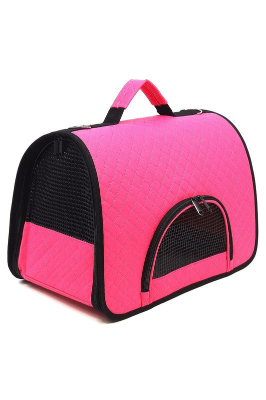 Quilted Faux Leather Tunnel Shape Pet Carrier Bag by The Groovalution / Buddify