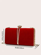 Red Rhinestone Party Clutch Bag For Women With Chain Strap by Shein