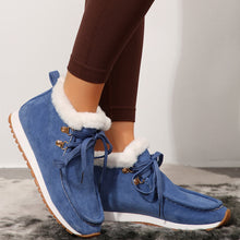 Casual Winter Lace-up Snow Boots Warm Plush Flat Shoes Women's Fleece Ankle Boot by CJ dropshipping