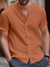 Men's Full Size Button Up Short Sleeve Shirt Plus Size by Trendsi