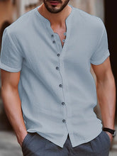 Men's Full Size Button Up Short Sleeve Shirt Plus Size by Trendsi