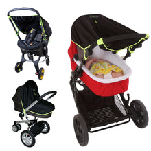 Original Pram Sunshade & Baby Sleep Aid, 99% UV Protection for Newborns - Safety Green trim by SnoozeShade