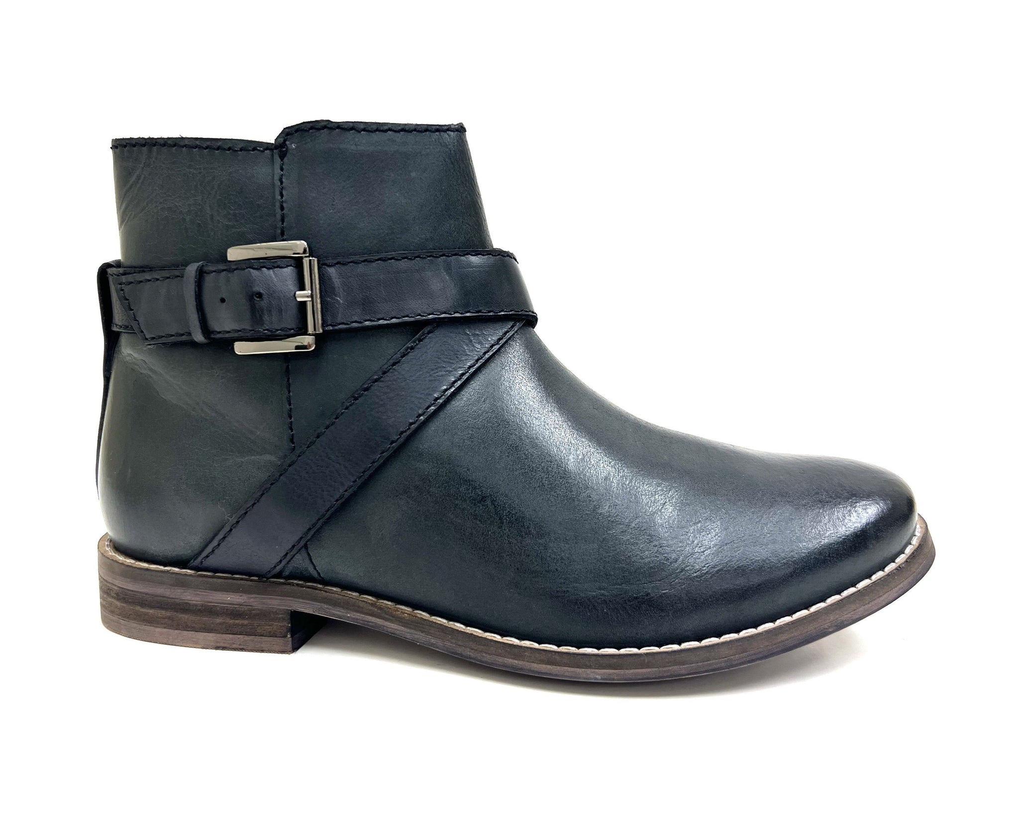 Elena Black Flat Western Bootie by oobash / Buddify