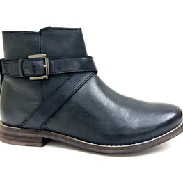 Elena Black Flat Western Bootie by oobash / Buddify