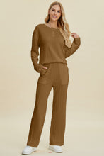 Double Take Full Size Cable-Knit Long Sleeve Top and Pants Set by Trendsi