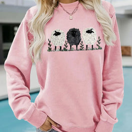 Casual Long-sleeved Round Neck Cashmere Printed Pullover Sweater by ZenDrop Shipping
