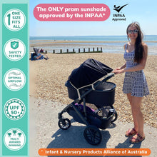 Original Pram Sunshade with 99 Percent UV Protection for Newborns Limited Edition Grey Trim by SnoozeShade