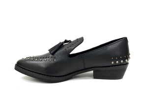 Bella Black Studded Mules by oobash / Buddify