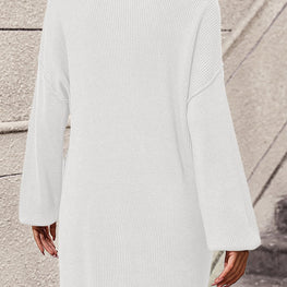 Johnny Collar Drop Shoulder Sweater Dress by Trendsi