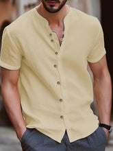 Men's Full Size Button Up Short Sleeve Shirt Plus Size by Trendsi