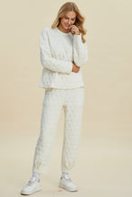Double Take Full Size Texture Round Neck Long Sleeve Top and Pants Set by Trendsi