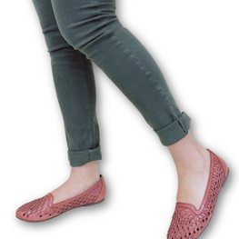 Ada Wine hand weaved ballerina by oobash