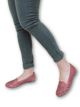 Ada Wine hand weaved ballerina by oobash