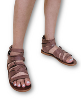 Ariel gladiator brown leather sandal by oobash / Buddify