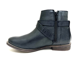 Elena Black Flat Western Bootie by oobash / Buddify