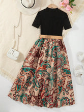 Children's Printed Short Sleeve Dress by Trendsi