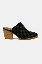 Beast Fashion Woven Checkerboard Block Heel Mule Shoes by Trendsi