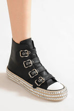 Beast Fashion Multi-Buckle Straps Studded Platform Sneakers by Trendsi