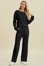 Double Take Full Size Cable-Knit Long Sleeve Top and Pants Set by Trendsi