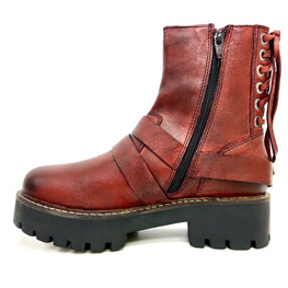 Claire Red Biker Boots by oobash