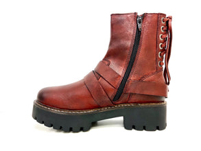 Claire Red Biker Boots by oobash
