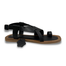 Indiana leather footbed cutout thong sandal by oobash / Buddify