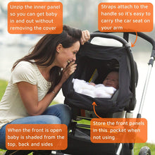 Infant Car Seat Sun and Sleep Shade for Group 0 and 0 Plus Blocks Up to 99 Percent of UV Rays by SnoozeShade