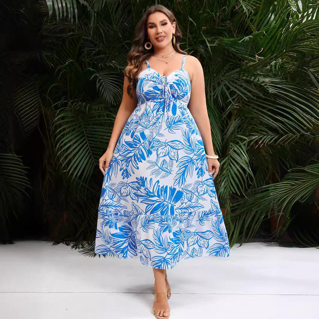 Suggested optimized product title: "Bohemian Dress with Leaf Print Design" by fashioncafee.com