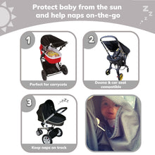 Original Pram Sunshade with 99 Percent UV Protection for Newborns Limited Edition Grey Trim by SnoozeShade