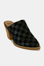 Beast Fashion Woven Checkerboard Block Heel Mule Shoes by Trendsi