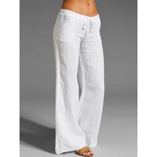 Wide Leg Women Loose Cotton Pure Color Elastic Waist Trousers Pants by Banggood Dropship