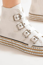 Beast Fashion Multi-Buckle Straps Studded Platform Sneakers by Trendsi