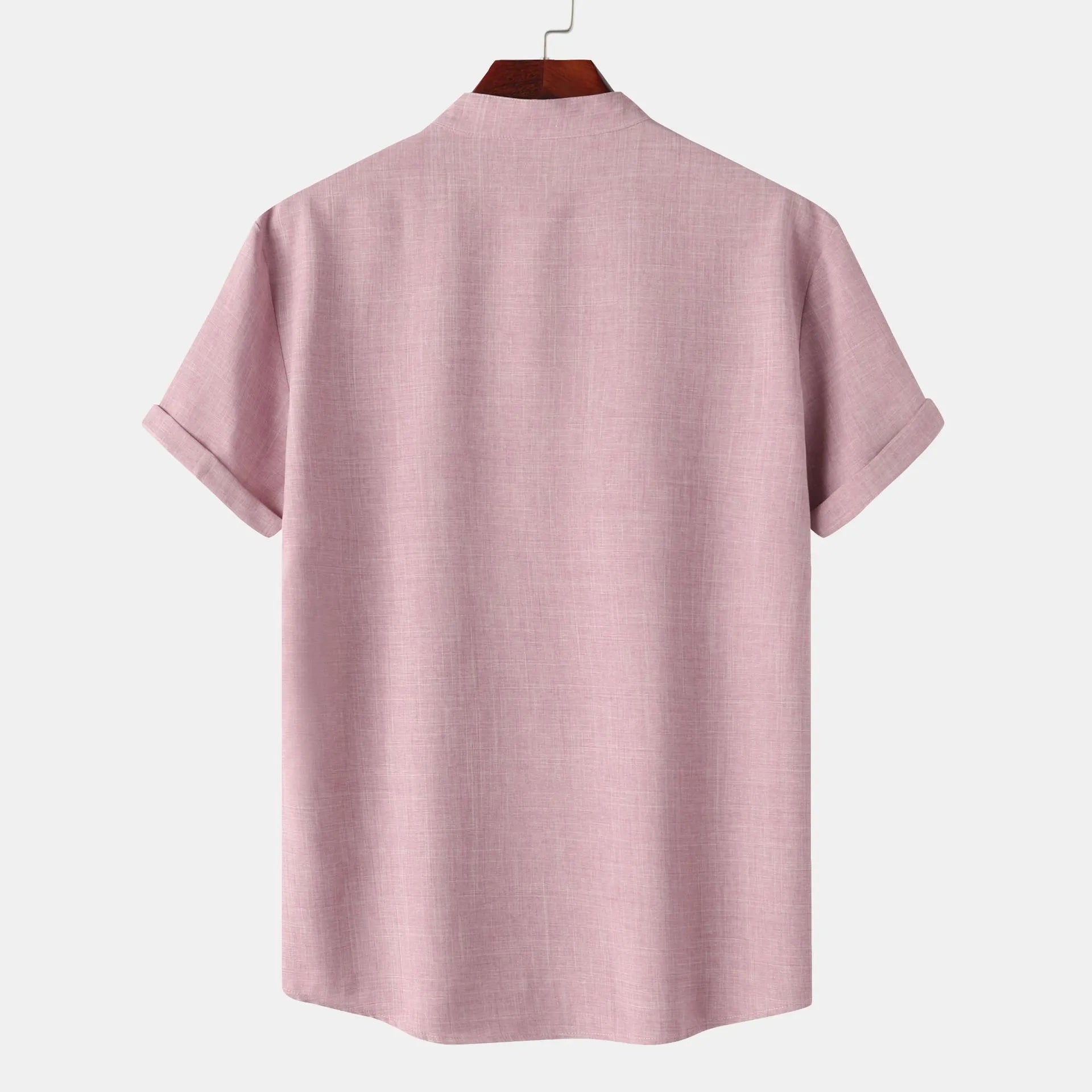 Men's Button Detail Short Sleeve Blouse by Trendsi