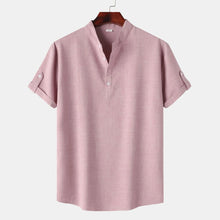 Men's Button Detail Short Sleeve Blouse by Trendsi